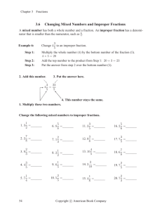 3.6 Changing Mixed Numbers and Improper Fractions