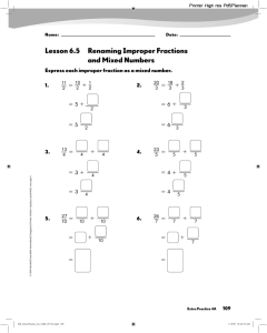 Lesson 6.5 Renaming Improper Fractions and Mixed Numbers