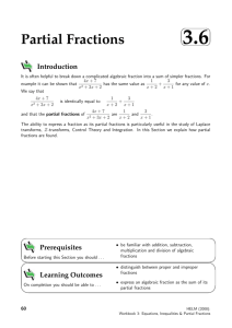 Partial Fractions