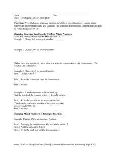 Notes 19-30 --Adding Fractions, Finding Common Denominators