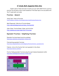 Equivalent Fractions / Simplifying Fractions
