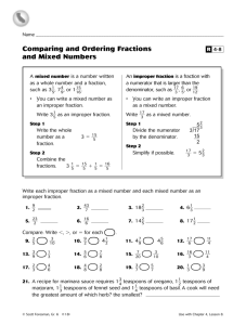 6: R4-8 Comparing and Ordering Fractions and Mixed Numbers (p