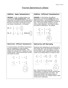 Fraction Operations at a Glance