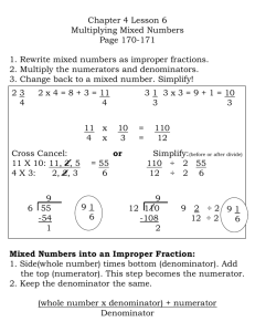 Chapter 4 Lesson 6 Multiplying Mixed Numbers Page 170