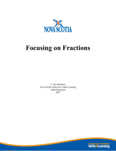 Focusing on Fractions - Nova Scotia School for Adult Learning