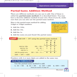 Partial-Sums Addition Method