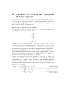 1: 12 Algorithms For Addition And Subtraction Of Whole Numbers