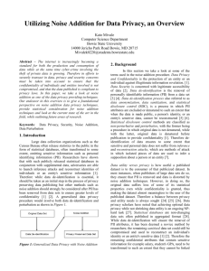 Utilizing Noise Addition for Data Privacy, an Overview