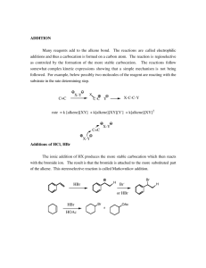 ADDITION Many reagents add to the alkene bond. The reactions are