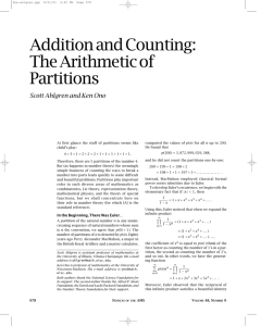 Addition and Counting: The Arithmetic of Partitions, Volume 48