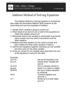 Addition Method of Solving Equations