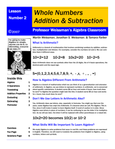 Lesson Whole Numbers Addition & Subtraction