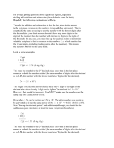 Significant Figures - Addition & Subtraction