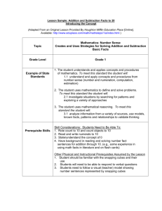 Lesson Sample: Addition and Subtraction Facts to 20