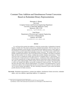 Constant-Time Addition and Simultaneous Format Conversion