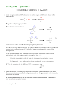 questions on the addition of HCN to carbonyl