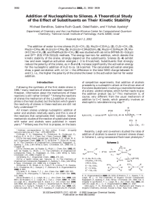 Addition of Nucleophiles to Silenes. A Theoretical Study of the Effect