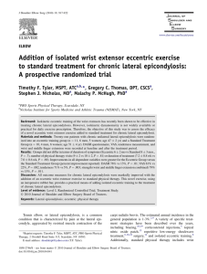 Addition of isolated wrist extensor eccentric exercise - Thera