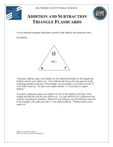 Addition and Subtraction Triangle Flashcards