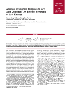 Addition of Grignard Reagents to Aryl Acid Chlorides: An Efficient