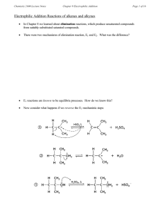 Electrophilic Addition Reactions of alkenes and alkynes