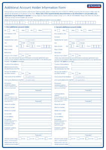 Additional Account Holder Information Form