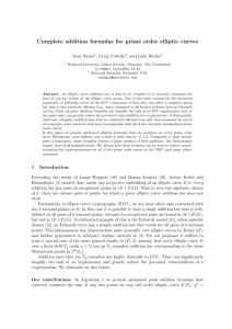 Complete addition formulas for prime order elliptic curves