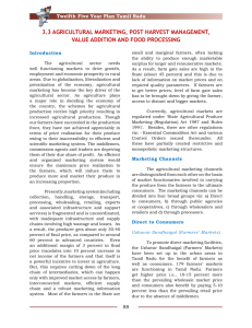 3.3 agricultural marketing, post harvest management, value addition