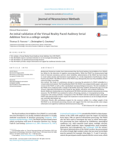 An initial validation of the Virtual Reality Paced Auditory Serial