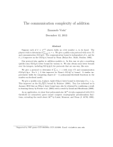 The communication complexity of addition