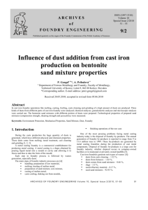Influence of dust addition from cast iron production on bentonite
