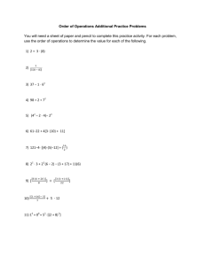 Order of Operations Additional Practice