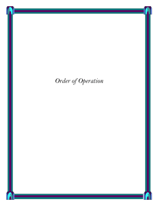 Order of Operation