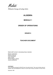 Module 1: Order of operations