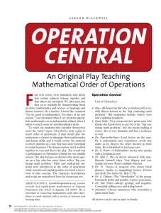 An Original Play Teaching Mathematical Order of Operations