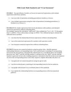 Fifth Grade Math Standards and “I Can Statements”