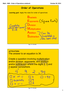 Math - N&N - Order of Operations.notebook