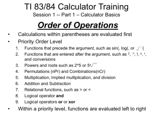 Order of Operations TI 83/84 Calculator Training