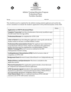 Professional Phase Portfolio - College of Health Care Sciences