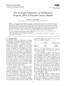 The Invariant Proportion of Substitution Property (IPS) of Discrete