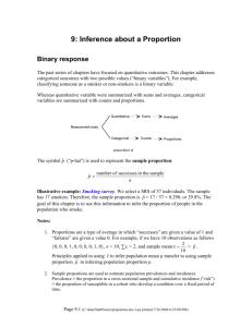 9: Inference About a Proportion