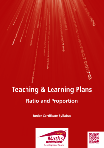 Teaching and learning plan on ratio and proportion