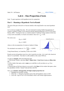 Lab 6 – One-Proportion Z-tests
