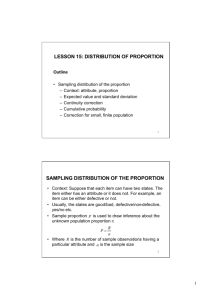 distribution of proportion sampling distribution of the proportion