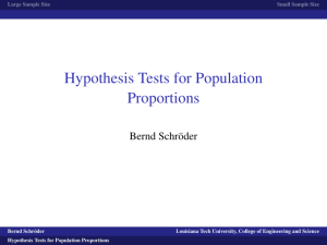 Hypothesis Tests for Population Proportions
