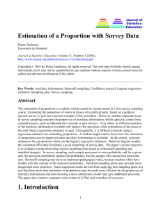Estimation of a Proportion with Survey Data