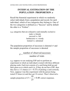 Estimation & Tests of Population