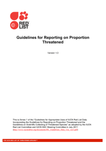 Guidelines for Reporting on Proportion Threatened