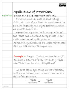 Applications of Proportions