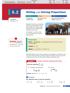 Writing and Solving Proportions